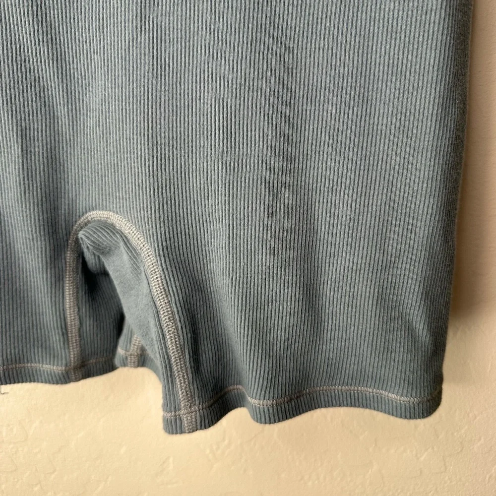 SKIMS Ribbed One Piece Romper Size Medium Teal Bodycon Lounge - Picture 3 of 5